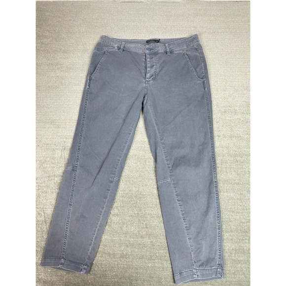 Prana Pants - Prana Pants Women 10 Janessa Gray Straight Leg Ankle Cotton Gorpcore Button Fly